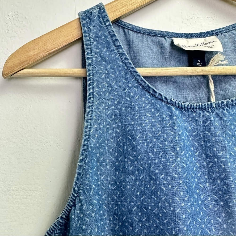Universal Thread Size Small Drawstring Chambray Patterned Tank Top - Picture 6 of 7